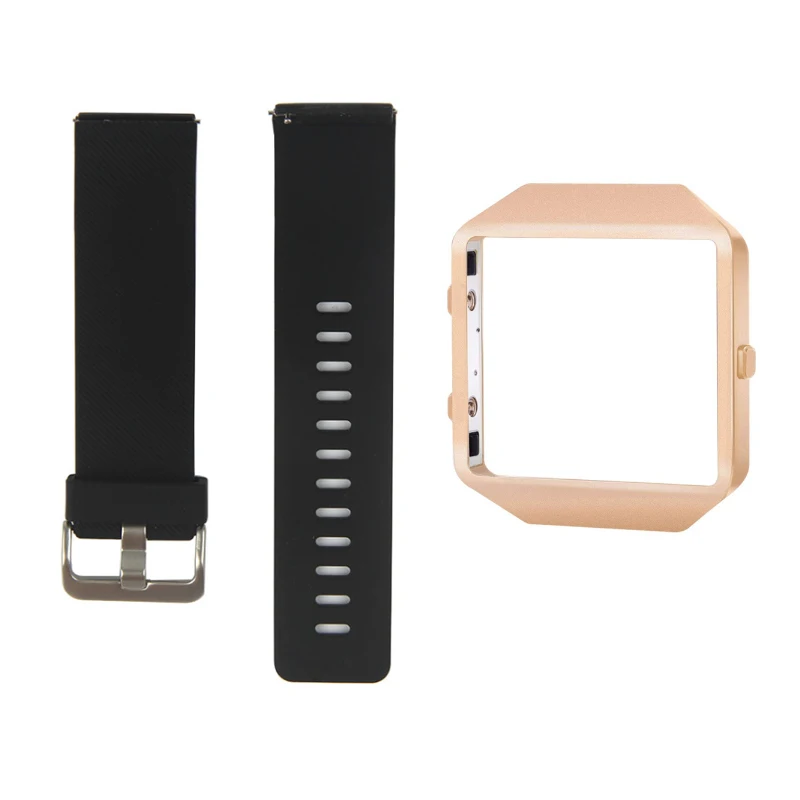

Odog Replacement Black Red Watch Strap for Fitbit Blaze Bands Sport Soft Silicone Smart Fitness Watch With Upgraded Metal Frame