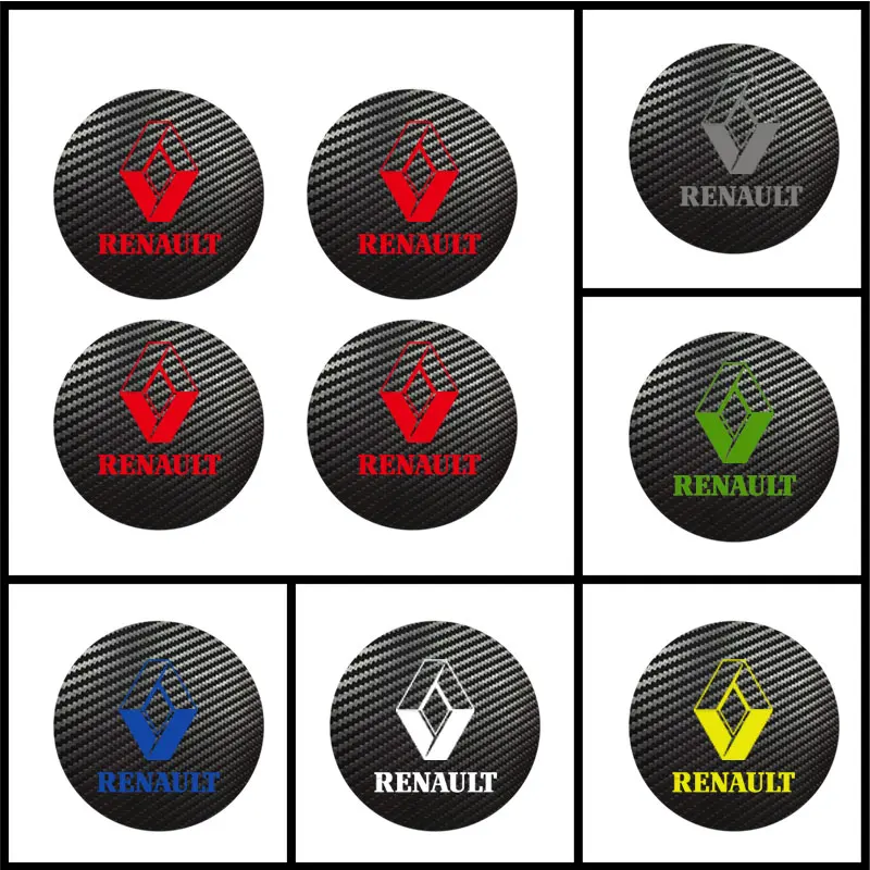 

4pcs 40mm 50mm 56mm 60mm 65mm 70mm for RENAULT Sport Badge Logo Carbon Center Caps Alloy Rim Wheel Hub Stickers car styling