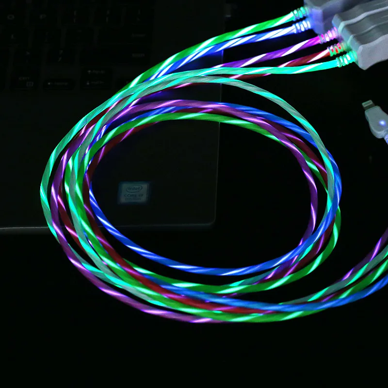 Светодиодный зарядный кабель Micro USB для samsung galaxy S5 S7 S6 LG huawei Xiaomi Redmi, длинный провод