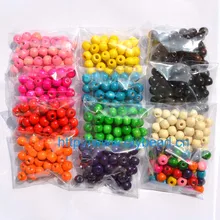 100 шт./лот DIY модные аксессуары для ювелирных изделий, 10 мм деревянные бусины, круглые бусины, аксессуары для браслетов, 16 цветов