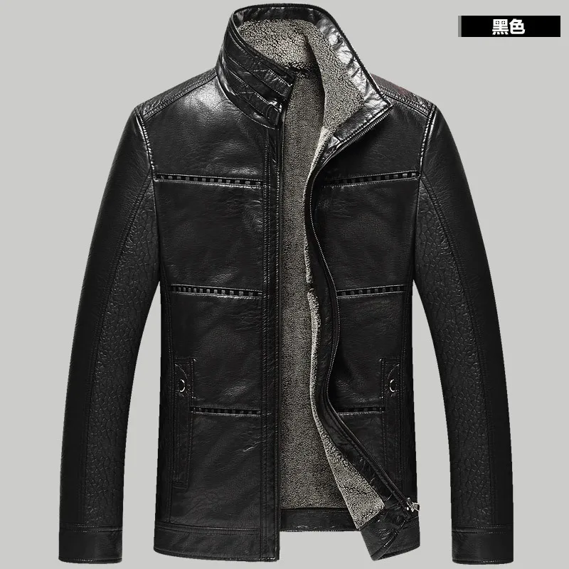 New Old Man Leather Jacket Mens Winter 