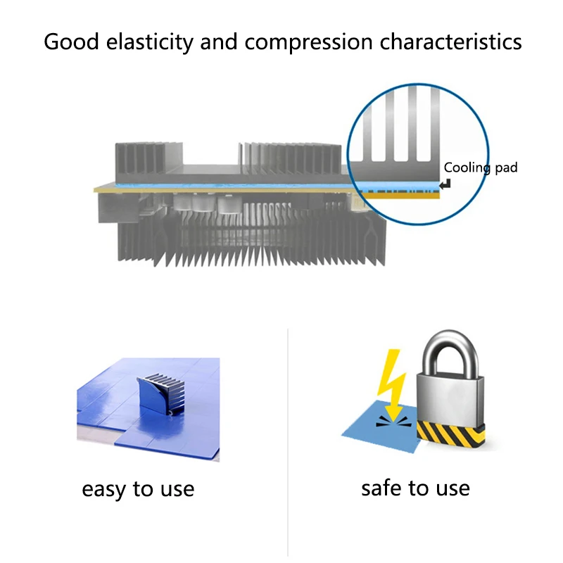 1 шт. 5 мм* 100 мм* 100 мм GPU cpu теплоотвод охлаждающий Проводящий силиконовый коврик термопрокладка высокое качество
