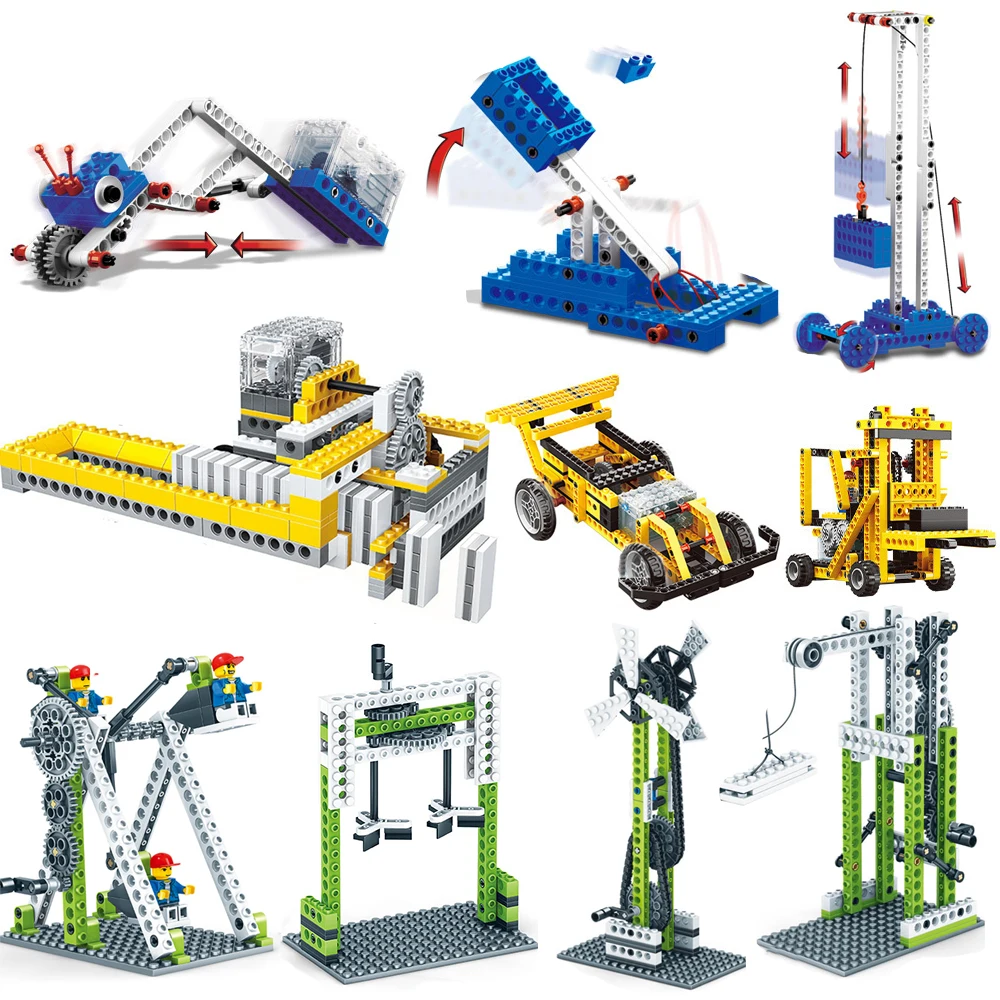 2019 New Power Machinery 1402 Electric Gear Domino Building Blocks DIY legoed Bricks Toys Gift Technic Series Boy | Игрушки и хобби