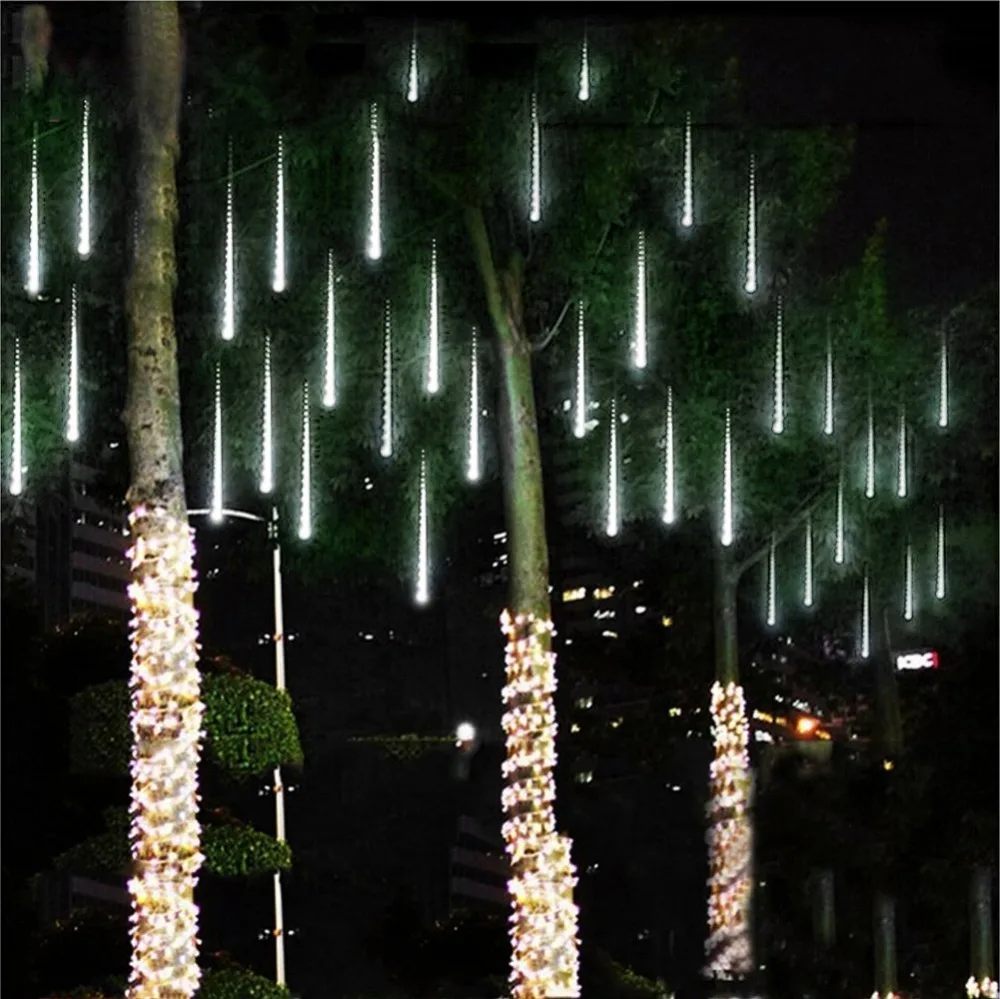 

50CM 8pcs/Set Meteor Shower Rain Tube LED Christmas Light Wedding Garden Xmas String Light Outdoor Holiday Lighting 100-240V