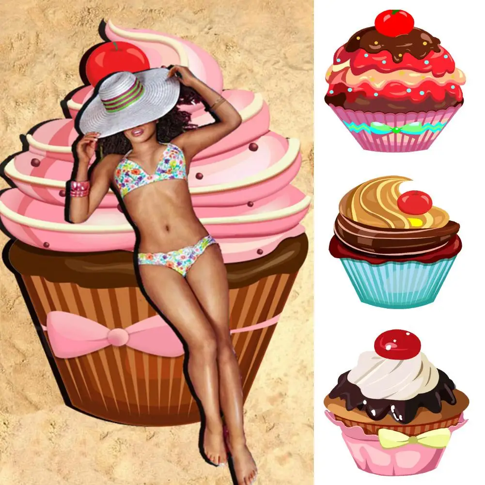 

Fashion Summer Women Ice Cream Shape Shawl Swimming Bathing Pool Tapestry Mat Blanket Beach Towel