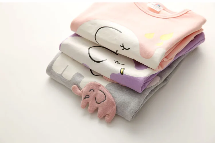 2018 Spring Autumn Female 2-10 Years Old Children'S Birthday Gift Long Sleeve Cartoon Elephant Baby Kids Sweatshirt For Girls (19)