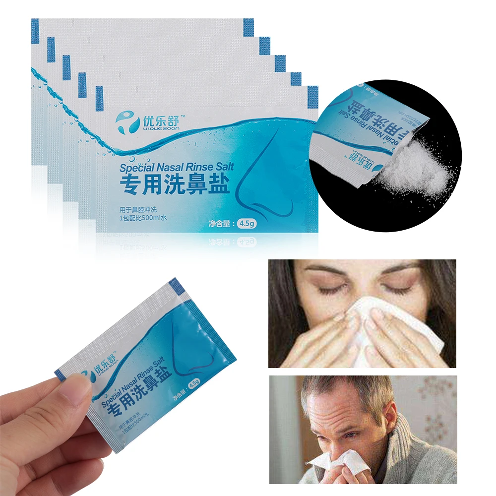 

5/10Pcs Nasal Rinse Mix Wash Nasal Salt for Cleans Moistens & Care Wash Cleaner's Salt Allergic Rhinitis Nose Cleanser