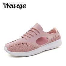Weweya/тканая обувь ручной работы; женские лоферы на шнуровке; повседневные кроссовки; женская обувь на плоской подошве; мягкая дышащая обувь; Chaussure Femme