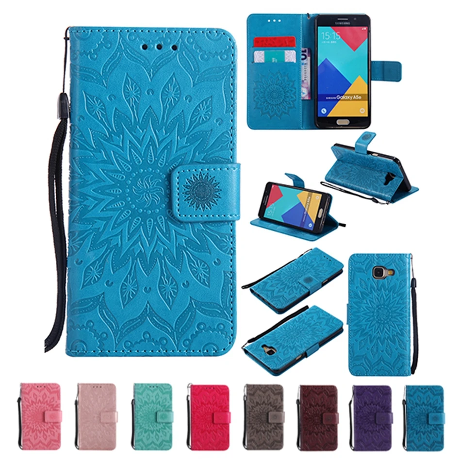 Coque для Samsung Galaxy A5 2016 чехол Роскошный Emboss Sun открытка с изображениями цветов