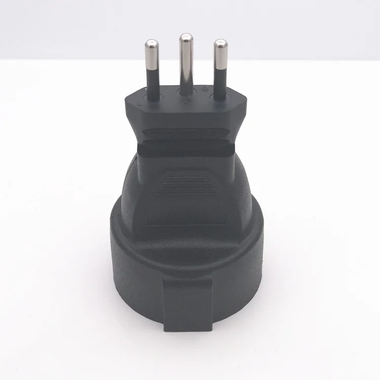

Black AC Power Brazil Plug Wall Brazil 3 Pin to EU Travel Power Adapter For Home Travel Use