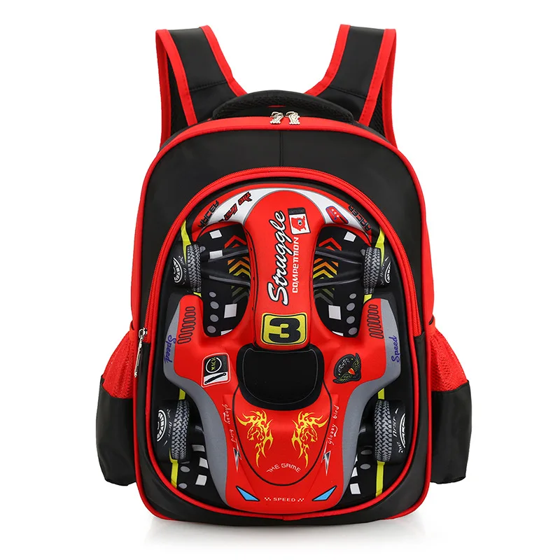 Russia Style Cartoon 3D Car styling School Bags For Boy Waterproof Breathable Orthopedic font b Backpacks