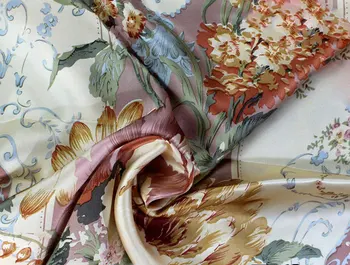

Silk fabric silk satin fabric quilt cover pillowcase fabric rich peony
