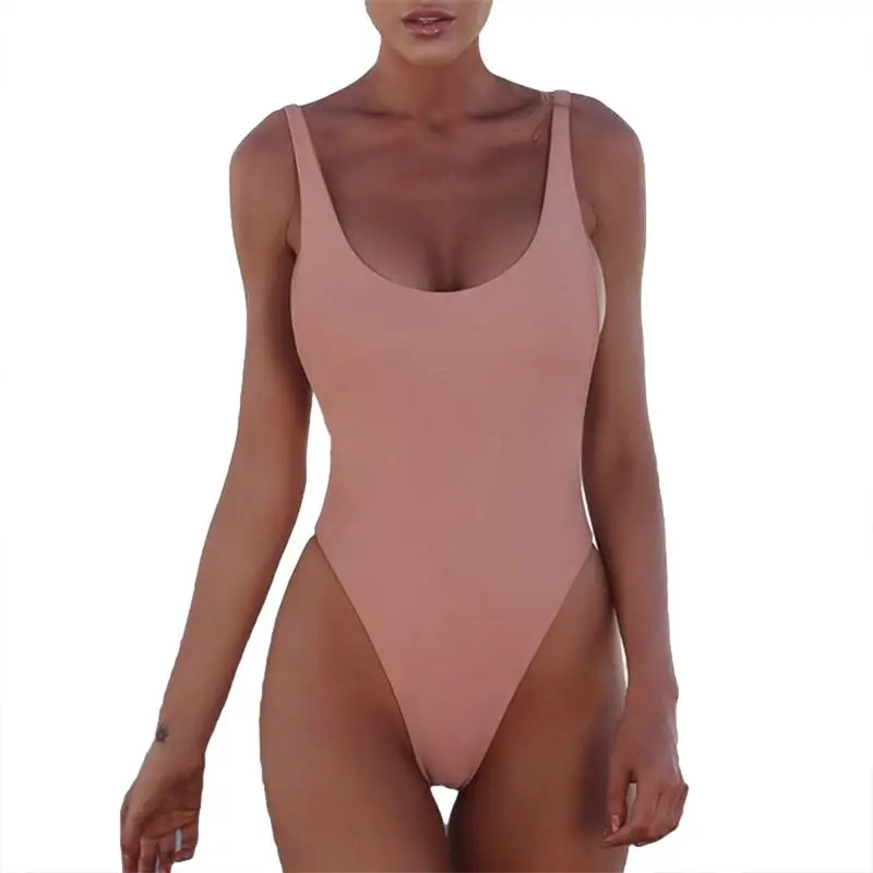 

Women Bikini Swimsuit Leaves Digital Print Sexy Paded High Waisted Swimwear (Pink)