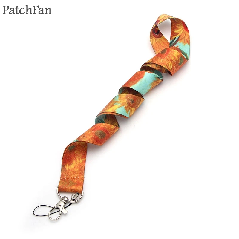 

A0260 Patchfan Van Gogh's paintings sunflower Tag Strap Neck Lanyards for keys ID Card Mobile Phone USB holder Hang Rope webbing