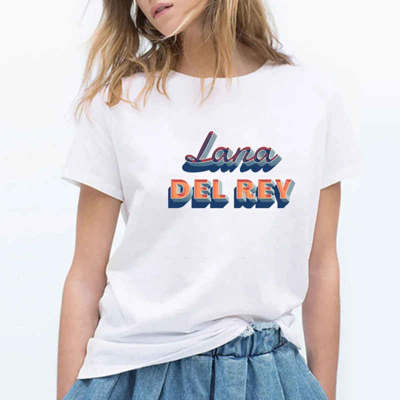 

Funny Tshirt Lana Del Rey letter Pop Art Cotton O Neck T Shirt women Plus Size Short Sleeve Brand Female ulzzang T-Shirt Femme