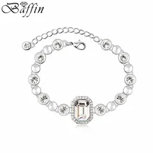 Натуральная кристаллов из Австрии Роскошные модные очаровательные Браслеты родием браслеты Для женщин украшения для Рождественский подарок