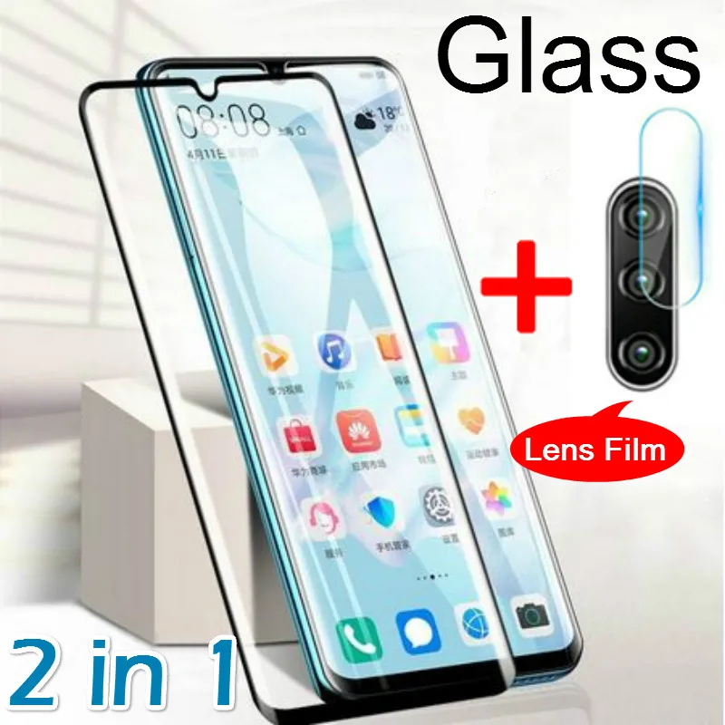 

2 in 1 Tempered Glass Protective Film For Huawei P Smart 2019 P20 P30 Pro Honor 8C 8X 10 9 Lite Camera Lens HD Screen Protector