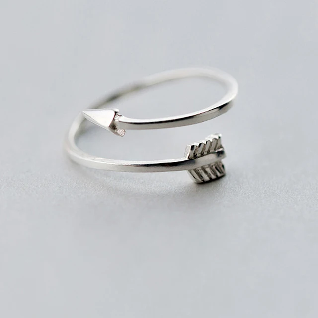QIMING New Arrows Rings Genuine 925 Sterling Silver Plain Polished Love Arrow To QIMING New Arrows Rings Genuine 925 Sterling Silver Plain Polished Love Arrow To