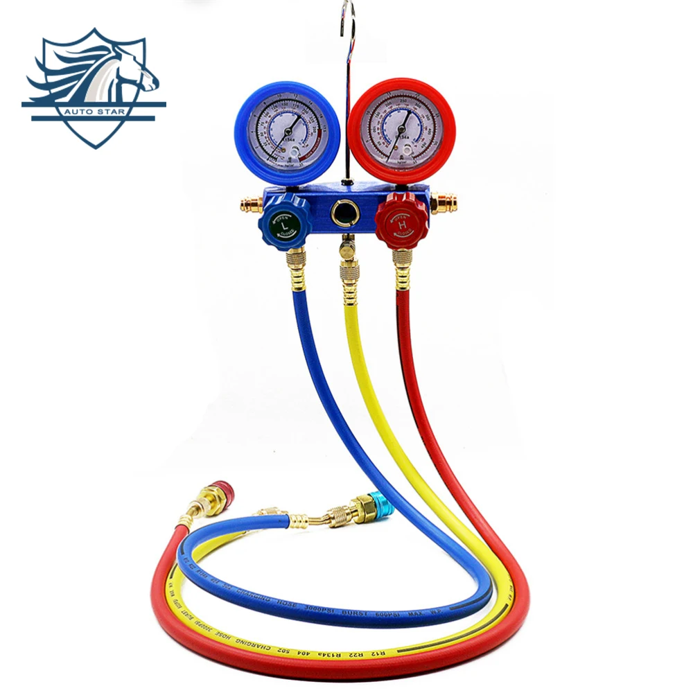 Хладоагент кондиционирования воздуха Манометр R12 R22 R134a R404a 410a Авто кондиционер