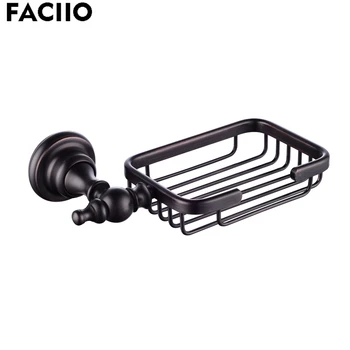 

FACIIO Metal Bathroom Soap Dishes Wall Mounted Black Soap Holder Bathroom Accessories Antique Hollow Single Soap Dish 5256
