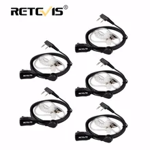 5pcs Walkie Talkie Headset 2Pin PTT Mic Earpiece For Kenwood For Baofeng UV 5R UV 82