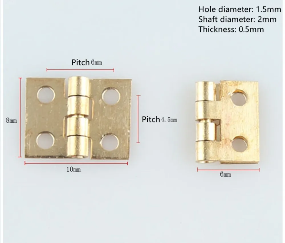 50 шт. мини-петля микро маленький медный шарнир модель шарнир мини мебель дом модель шарнир 2 дюйма