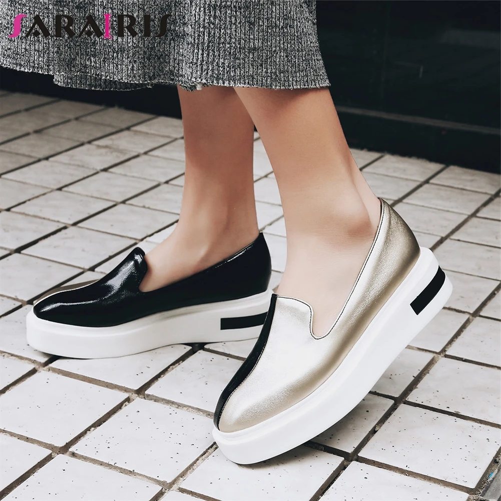 

SARAIRIS Brand New Mixed Colors Loafers Shallow Flat Platform Shoes Woman Casual Spring Autumn Flats Big Size 34-43