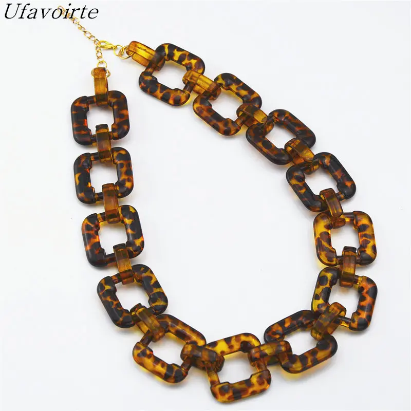 Ufavoirte, Трендовое женское геометрическое ожерелье, s& Кулоны, массивное ожерелье с акриловой подвеской для женщин, ювелирные изделия