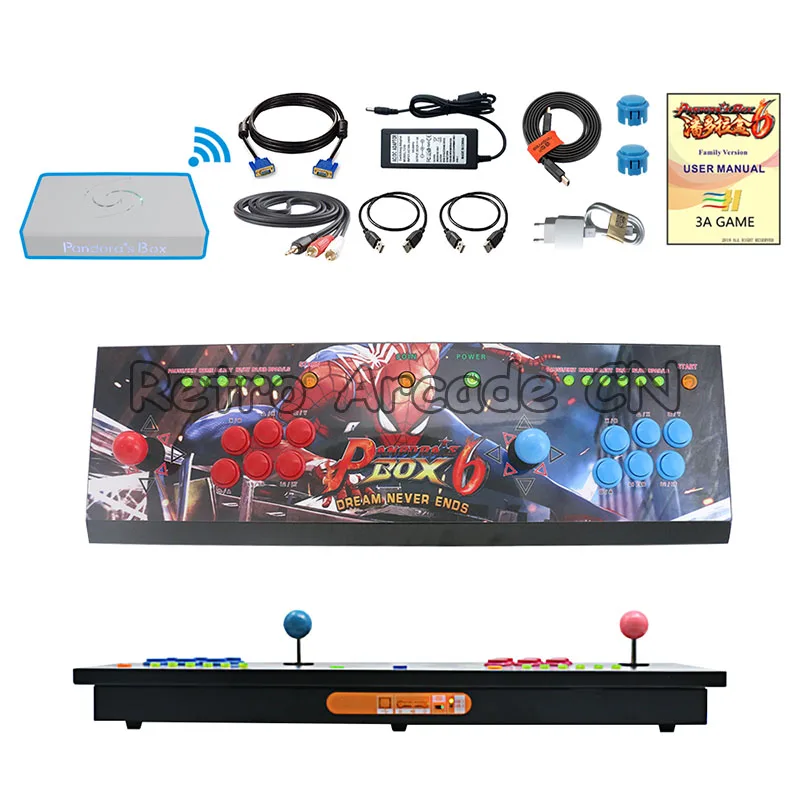 3A Game Original Pandora's Box 6 1300 in 1 wireless arcade joystick 2 players iron console HDMI VGA usb for pc tv ps3 Tekken