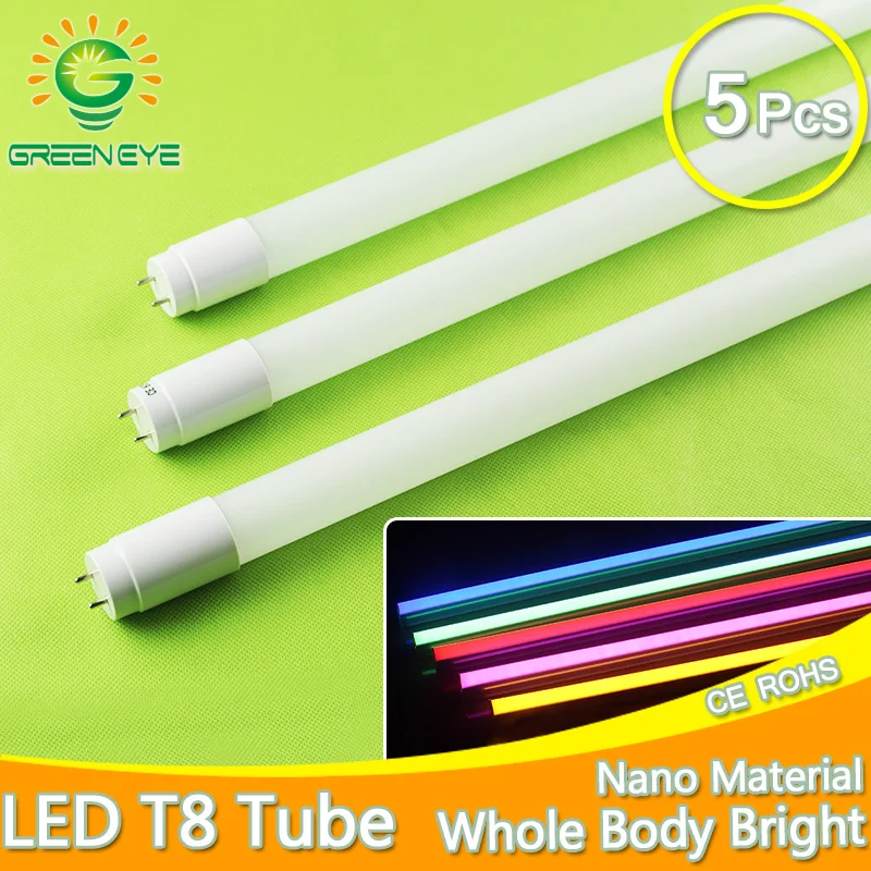 

5Pcs Ultra Bright T8 LED Tube Light 220v 110v 60cm 600mm 10w LED T8 Integrated Driver Fluorescent Lamp Bulb Neon Cold Warm White