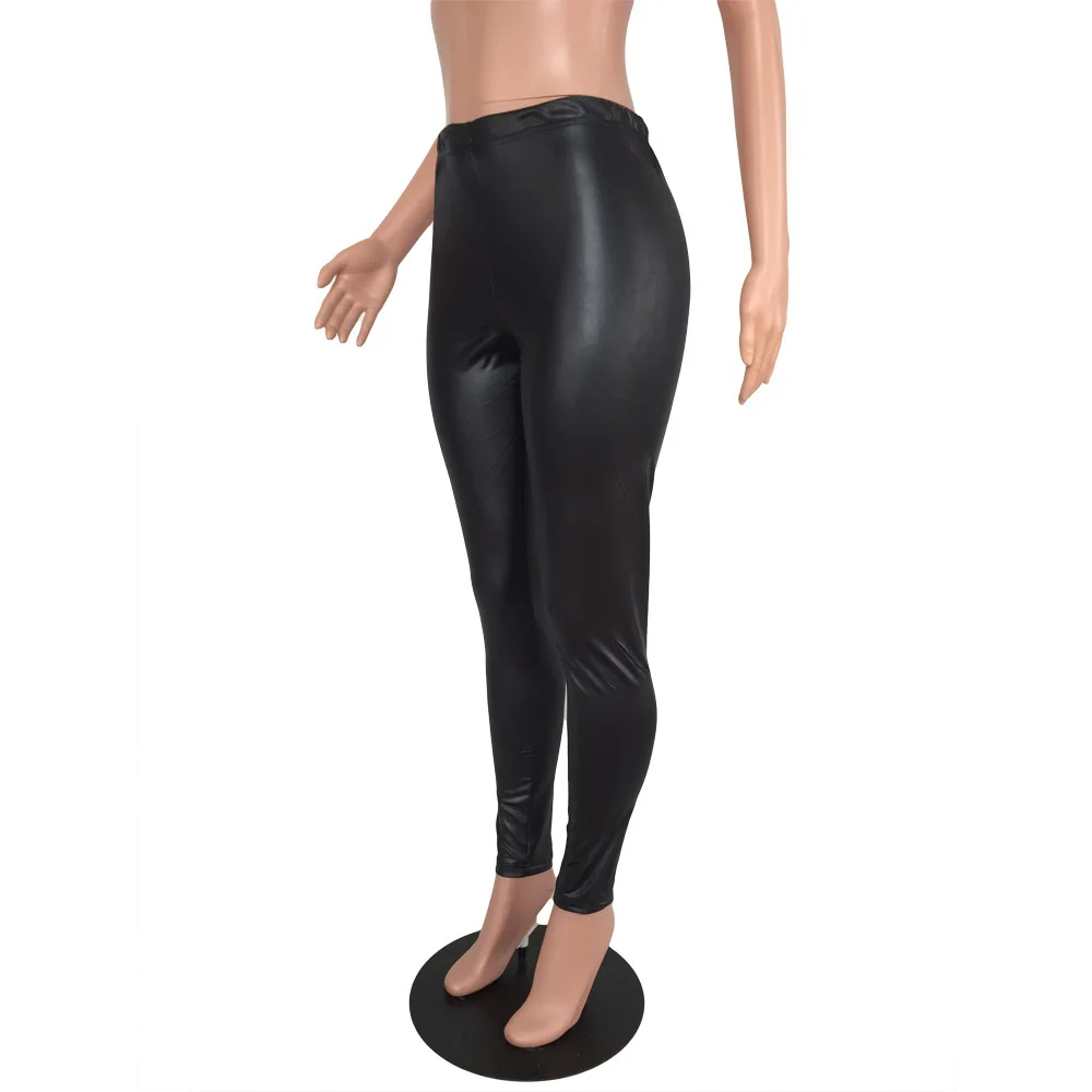 BKLD 2024 Autumn Leather Pants For Women Solid Black Pencil Pants High Waist PU Skinny Leggings Female Trousers Bodycon Clothing