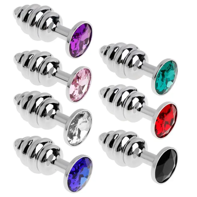 Stainless Steel Butt Plug Anal Spiral Beads Stimulation Anus font b Sex b font Toy for