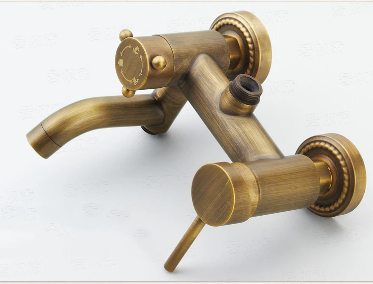 2 стиля настенный смеситель клапан дождевой античный латунный смеситель для душа комплекты+ " латунная душевая головка+ ручной душ+ шланг