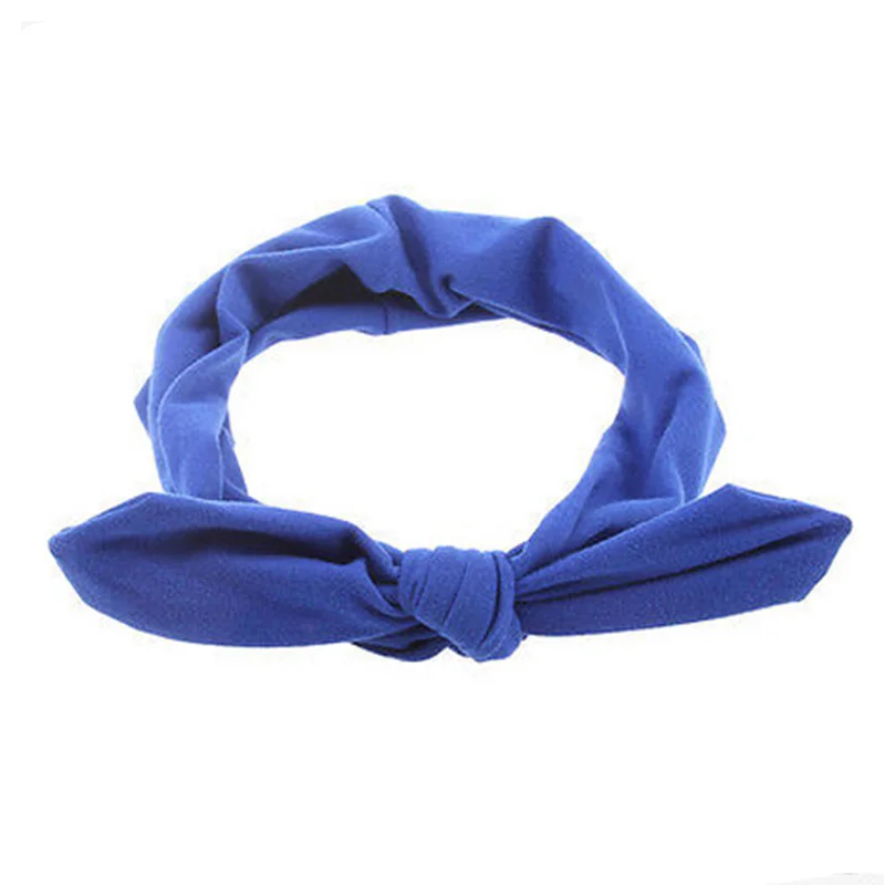 Blue 1 шт., женская мода, эластичная простая повязка для волос с кроличьим бантом, повязка на голову, повязка на волосы "тюрбан", аксессуары для волос - Цвет: Blue