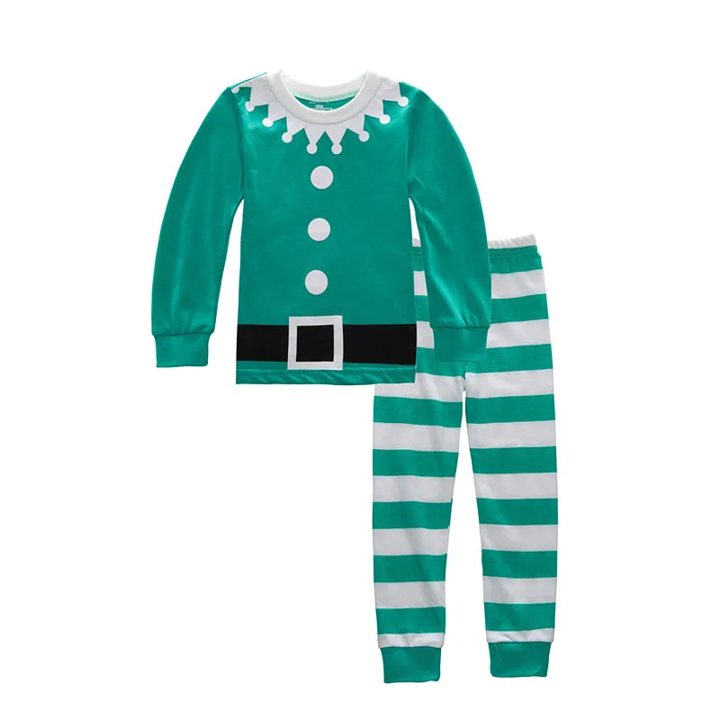 Детское ночное белье для мальчиков и девочек комплект пижамы с персонажами из мультфильмов костюм со снеговиками, с северными оленями Рождественский Санта год детская одежда для сна с рисунком Костюмы - Цвет: Color as shown