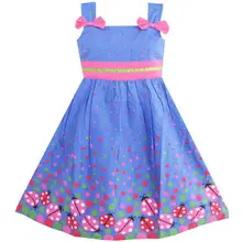 Sunny Fashion платья для девочек Синий Ошибка Розовый Точка