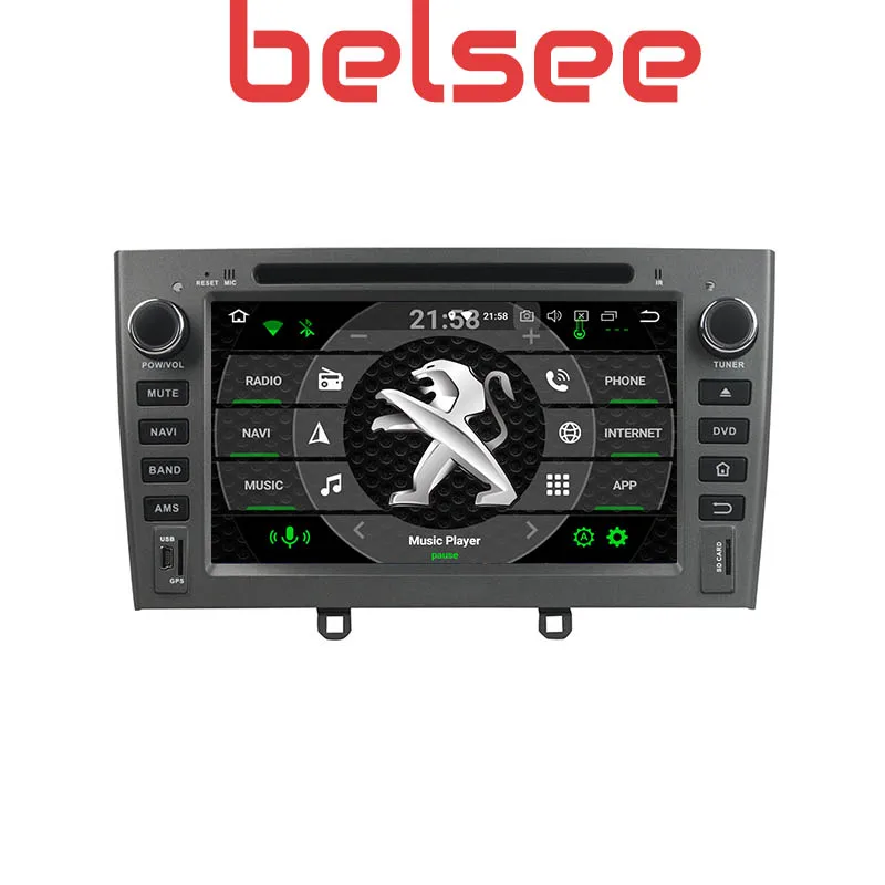 Автомагнитола Belsee для Peugeot 308 408 308SW 2007 2008 2009 2010 Android 8 0 4 Гб ОЗУ GPS|Мультимедиаплеер