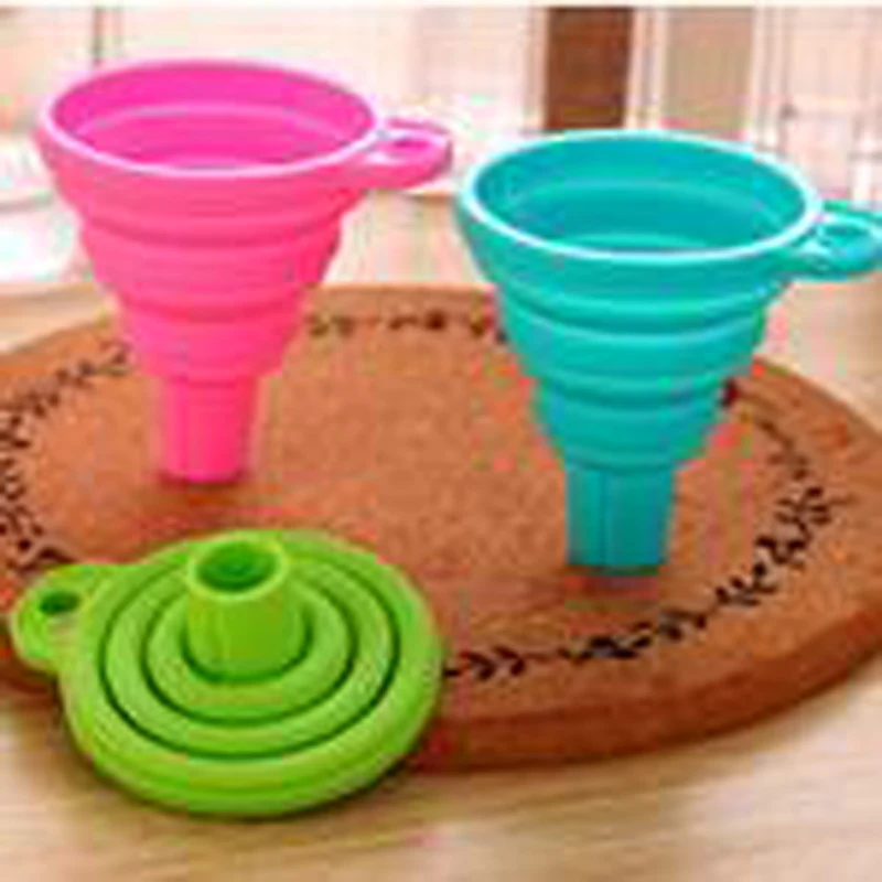 MOKILY 1 PC Silicone Foldable Funnel collapsible Colander Funnel