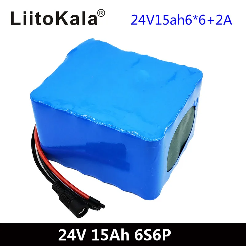 

LiitoKala 6S6P 24V 15Ah 25.2V lithium battery pack batteries for electric motor bicycle ebike scooter wheelchair cropper with BM