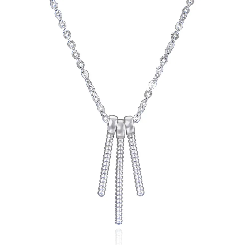 YJ001091 цепочка с тремя имитациями кожи короткая Серебряная для ювелирных изделий