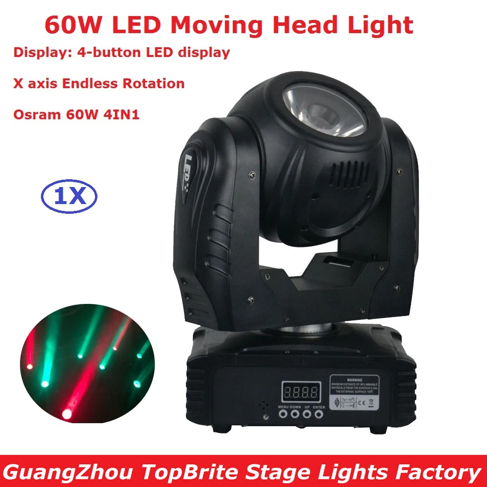 

2017 Newest 60W LED Moving head Light DMX DJ Disco Party Wedding Stage Effect Fixture 60W RGBW 4IN1 LED Moving Head Beam Lights