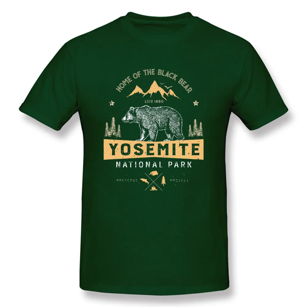 T Shirt Printed Mother Day 2018 Fashion Leisure Short Sleeve 100% Cotton O Neck Men Tshirts Leisure Tops Shirt Yosemite National Park California T shirt Vi dark