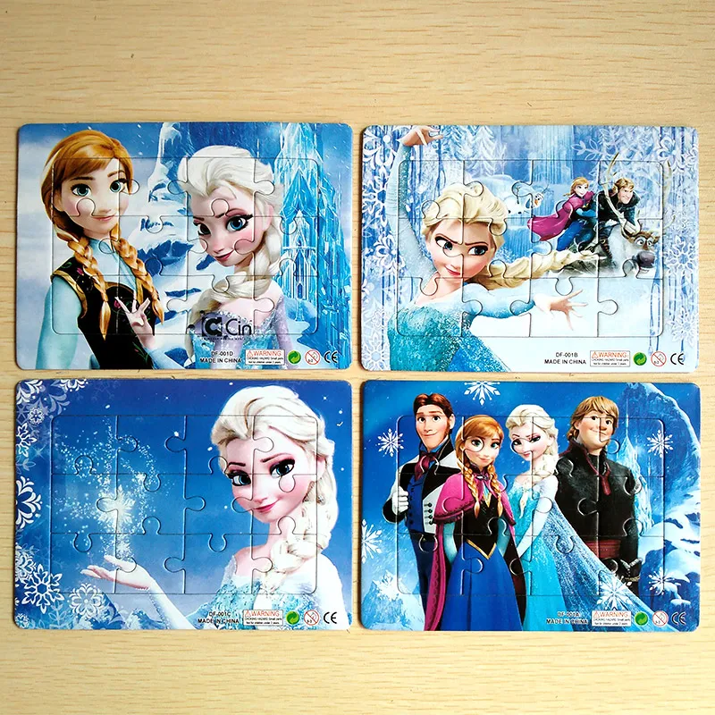 

4 pcs Cartoon Spiderman Hello Kitty Puzzles Educational Toys Princess Elsa Paper Puzzle Education Jigsaw Kids Toys Dropshipping