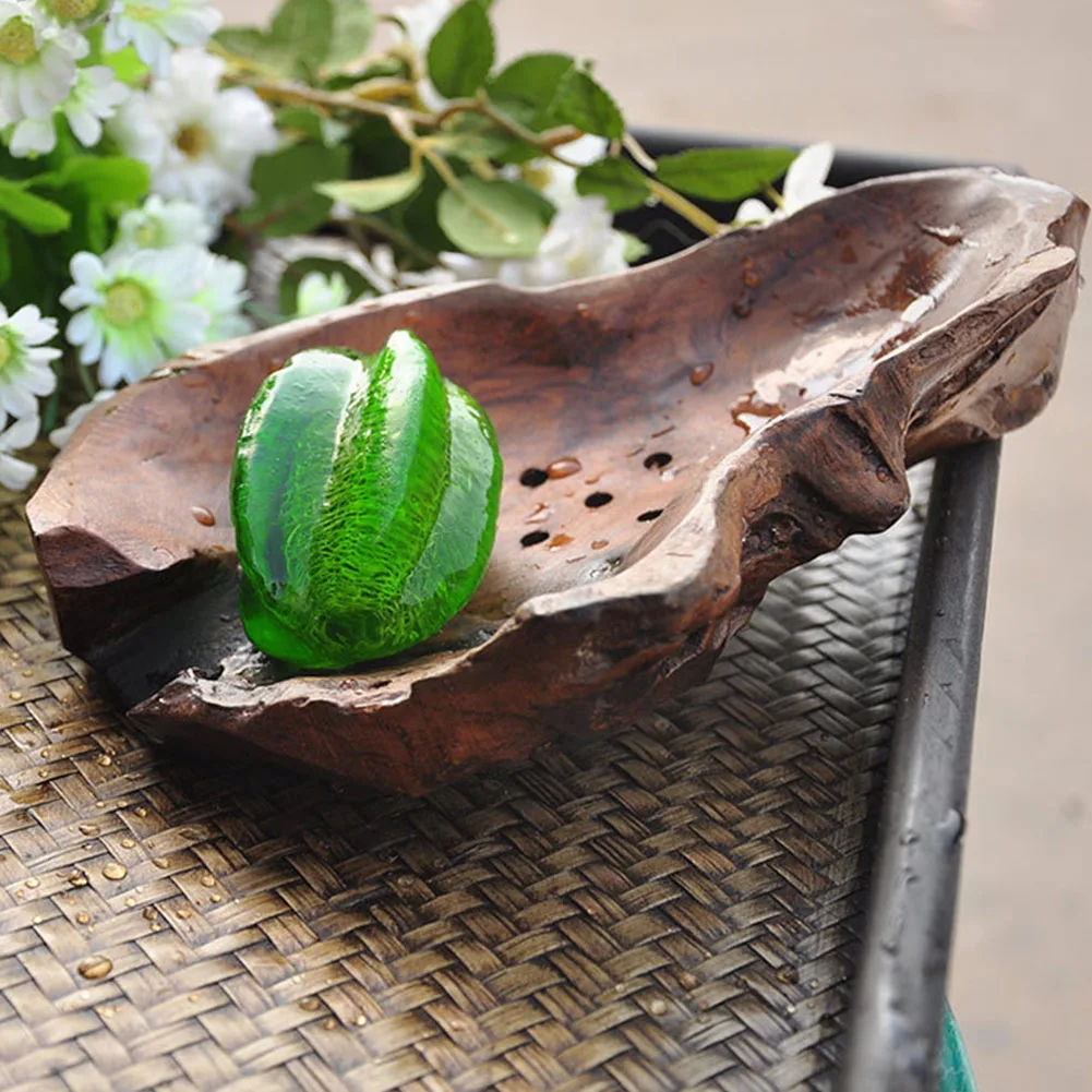 

Handmade Natural Quick Drain Art Craft Home Use Container Hygienic Eco Friendly Wood Bathroom Tray