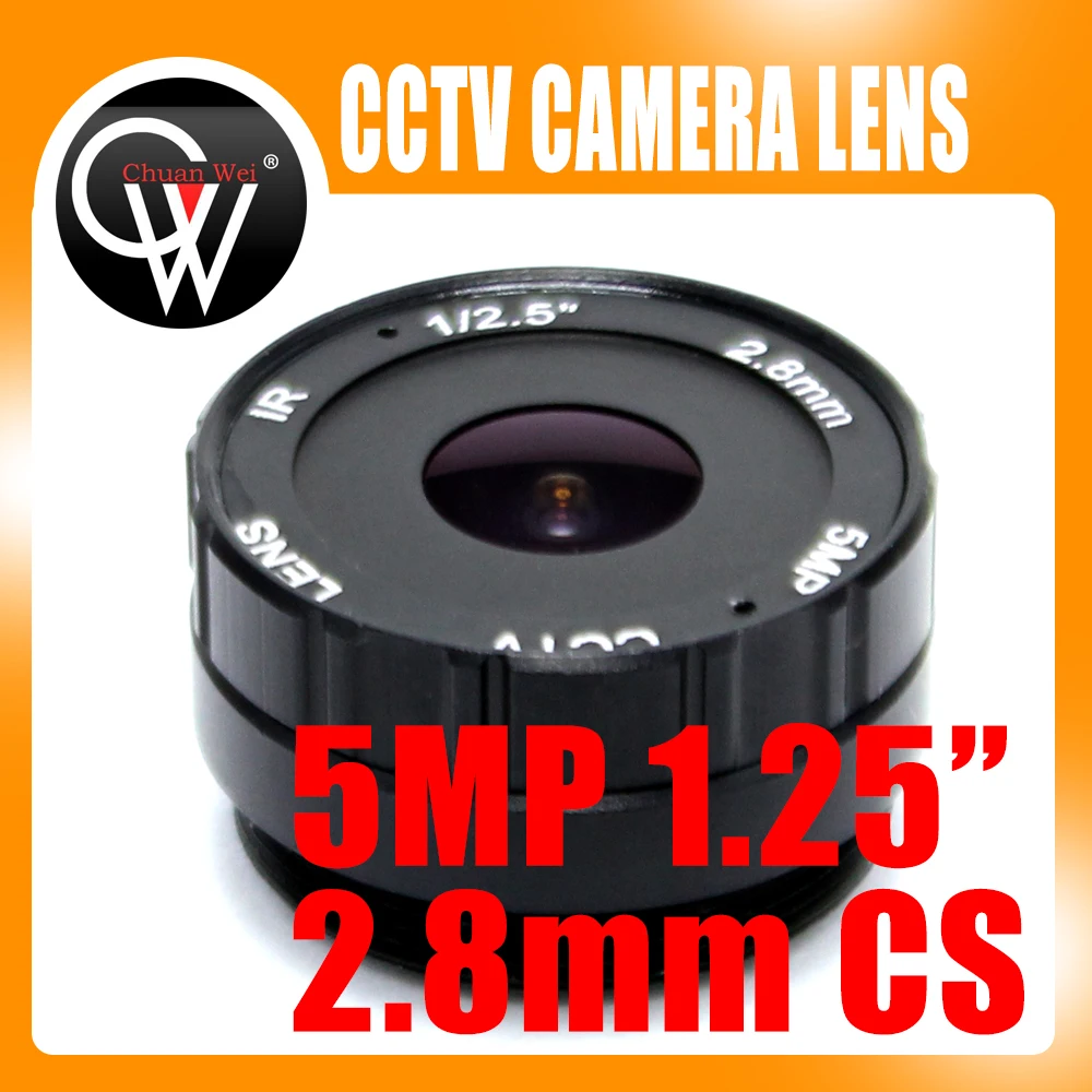 5 шт. 5MP 2 8 мм CS Объектив f1.25 1/3 ir cctv cs крепление для дневной/Ночной CCD безопасности CCTV