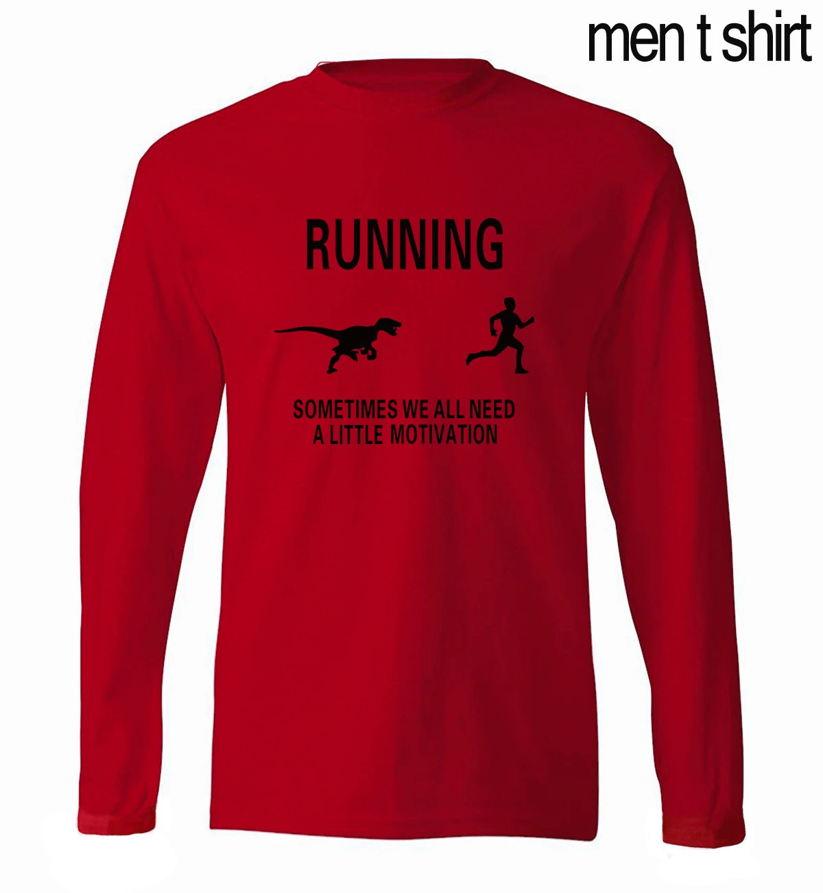 Мотивация Мужская футболка с длинным рукавом Весна Лето Горячая Распродажа хлопок Высокое качество Мужская футболка хип-хоп брендовая одежда - Цвет: red1