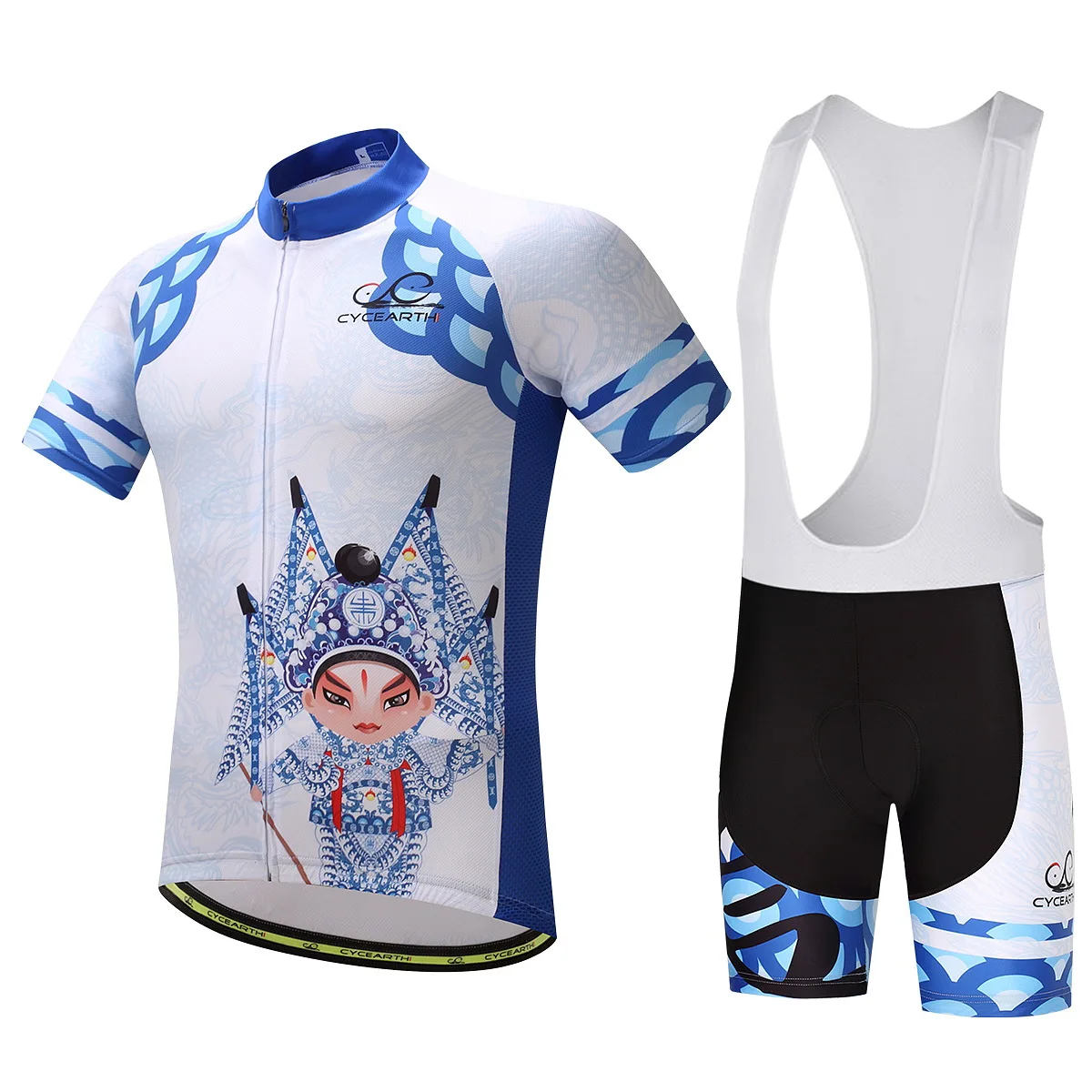 06 bib short set CYCEARTH Велоспорт Джерси летнее оборудование короткий рукав быстросохнущая одежда комплект велосипедная одежда Ropa Ciclismo велокостюм - Цвет: 06 bib short set