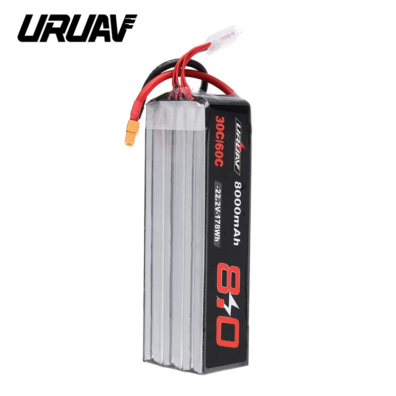 URUAV 30/60C 6 S XT60 Plug 22,2 V 8000 mAh литий-полимерный Батарея для Квадрокоптер с дистанционным управлением Дрон квадкоптер с управлением с видом от первого лица запасные Запчасти аксессуары "сделай сам"