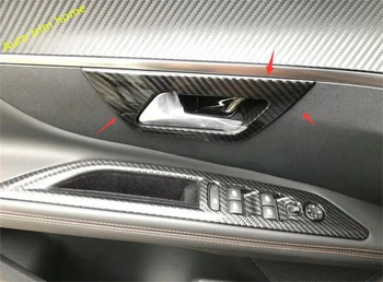 

Lapetus Inner Door Handle Bowl Cover Trim Fit For Peugeot 3008 3008GT 2017 - 2020 ABS Auto Accessories Matte / Carbon Fiber Look