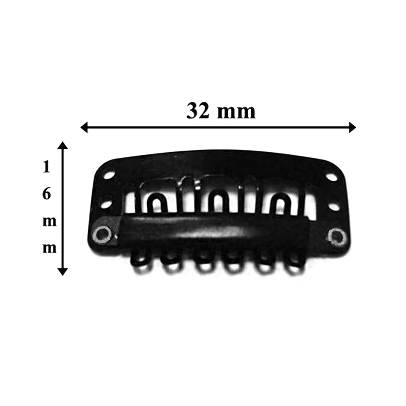 40 шт. 32 мм черные u-образные защелкивающиеся металлические зажимы для плетение для удлиннения волос аксессуары для волос